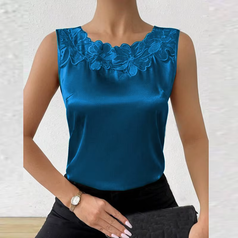 T-shirt en dentelle blanche pour femme, haut sexy, à la mode