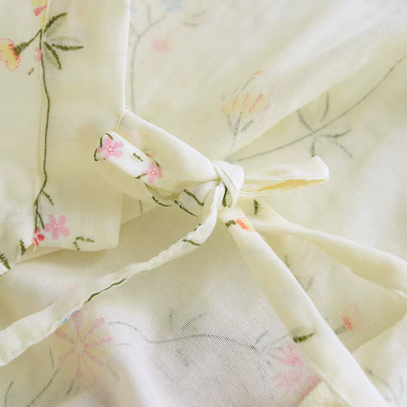 Kimono à Lacets en Coton pour Femme