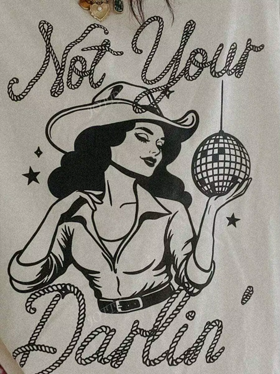 T-Shirt à Manches Courtes et Col Ras du Cou pour Femme
