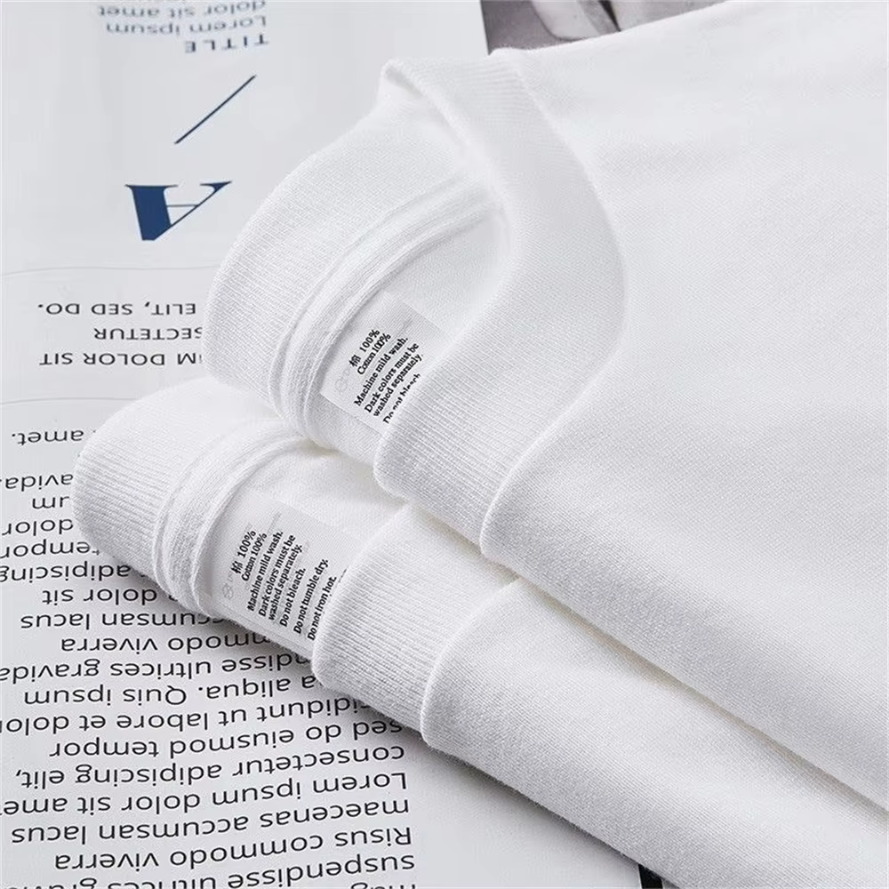 2 pièces 100% coton solide t-shirts hommes et femmes à manches courtes blanc