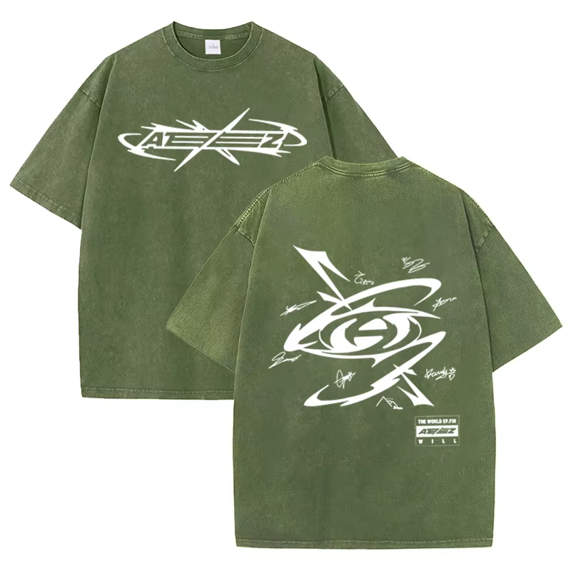 T-Shirt Délavé en Coton Vintage pour Homme et Femme