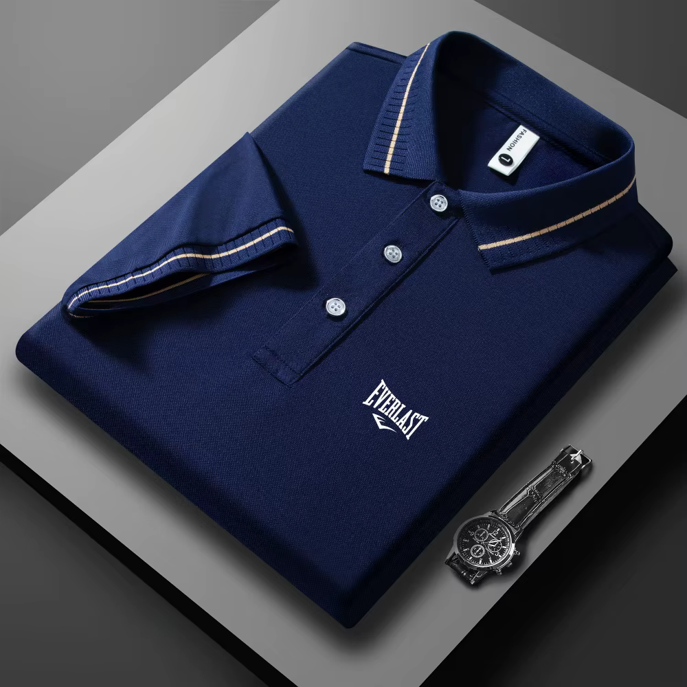 Polo Homme de Luxe à Manches Courtes avec Lettres Gaufrées