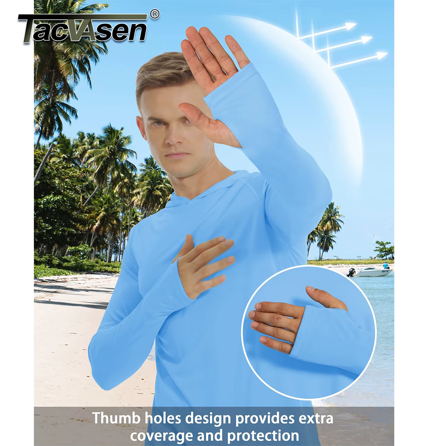 TACVASEN T-Shirts de Protection solaire à manches longues pour hommes