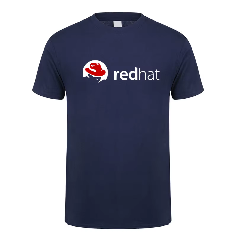 Red Hat Linux T-shirt d'été Hommes Cool Coton à manches courtes Red Hat Économie Unisexe Cadeau Y-Tee LH-321