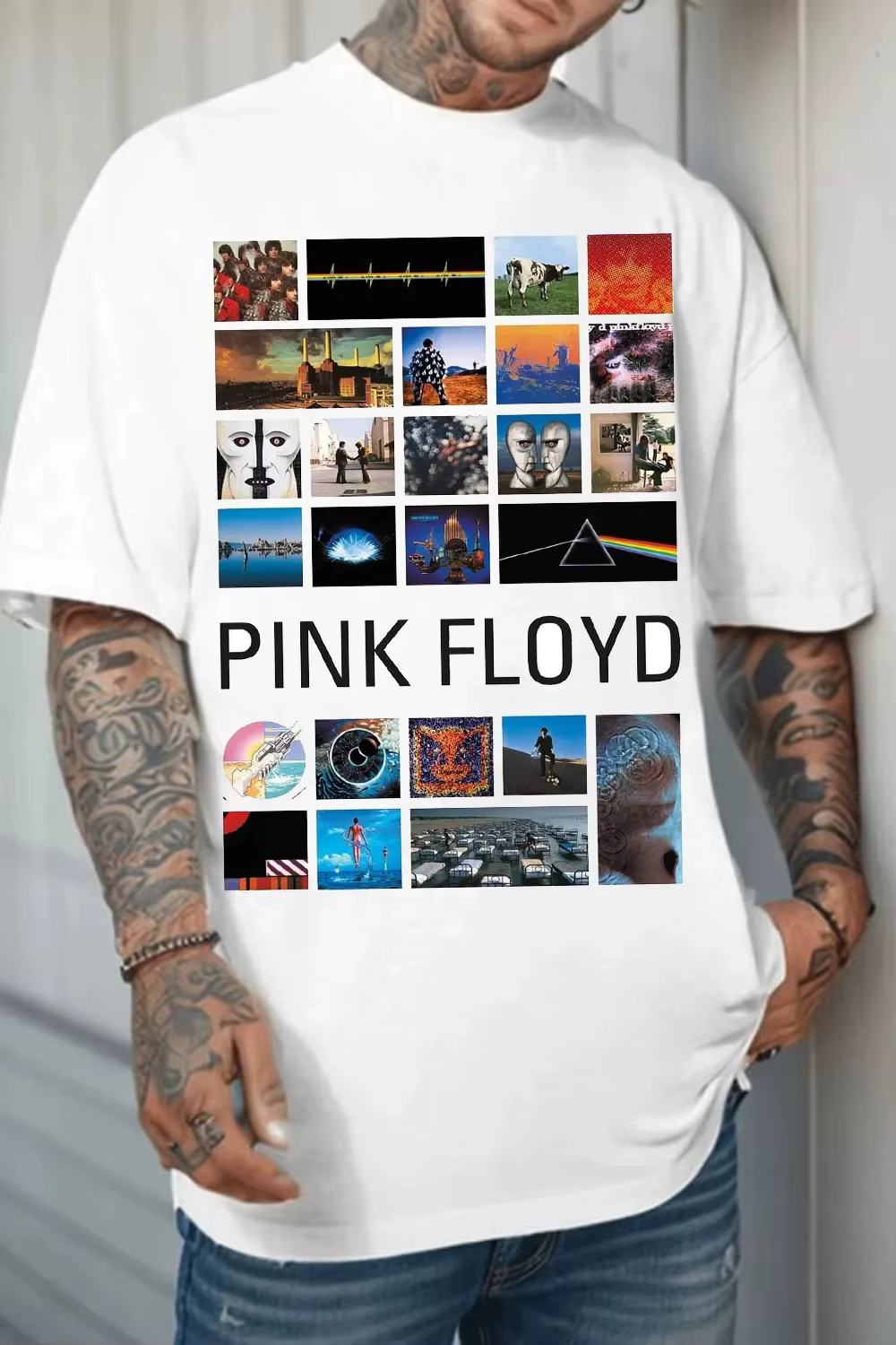 T-shirt en coton avec motif Pink Floyd