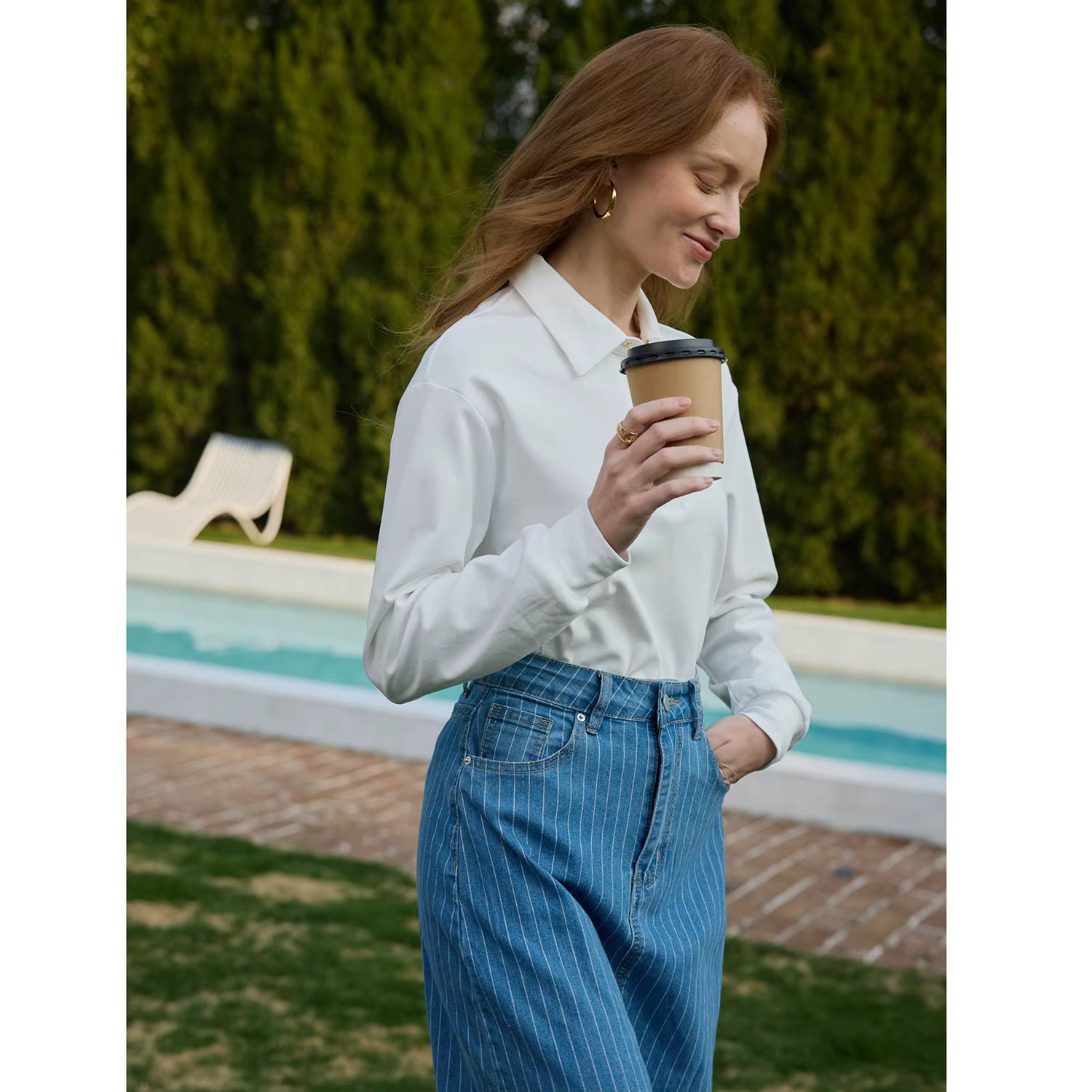 Polo décontracté pour femme AP SS26, col rabattu, haut de qualité supérieure
