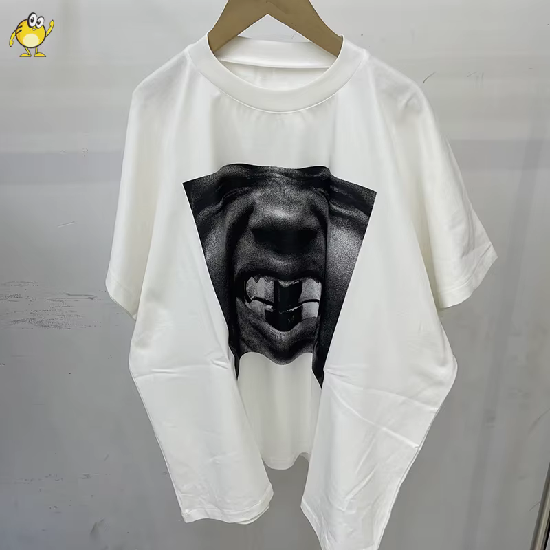 T-shirt décontracté YZY noir et blanc à manches courtes pour homme et femme