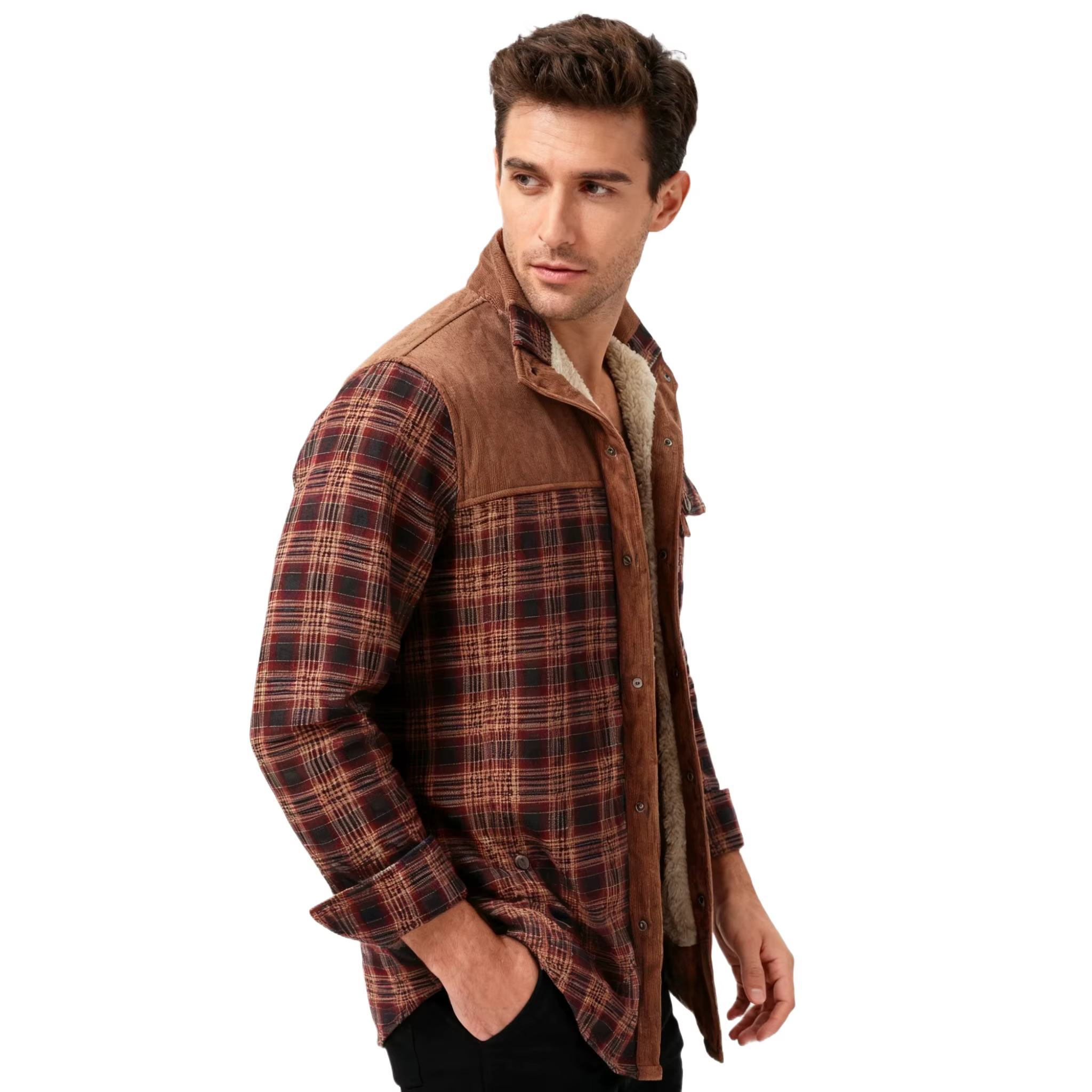 Veste chemise en flanelle pour hommes