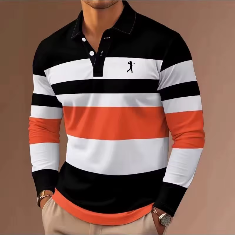 Polo de rugby rayé pour hommes