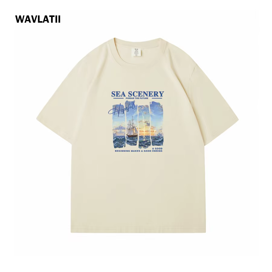 WAVLATII – t-shirt 100% coton pour femmes