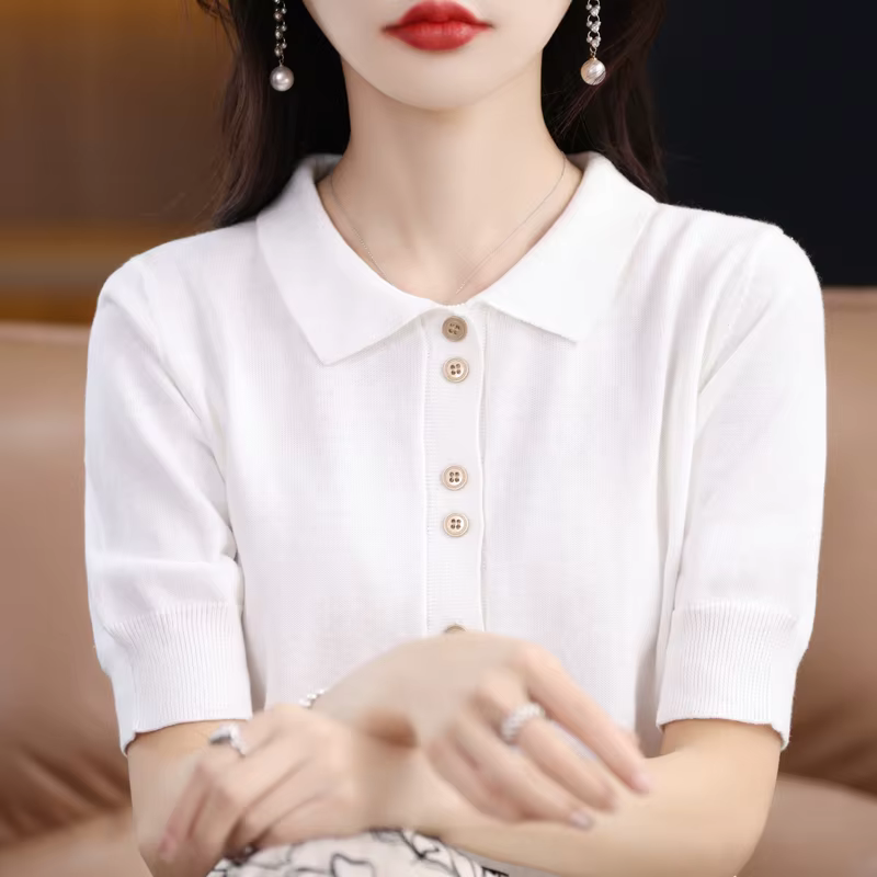 Pull à manches courtes pour femmes