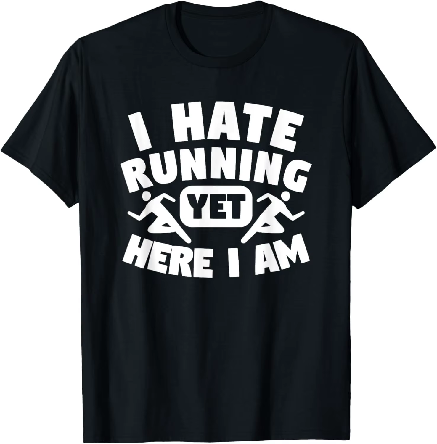 T-shirt drôle et satirique avec emoji « J'ai horreur de courir »