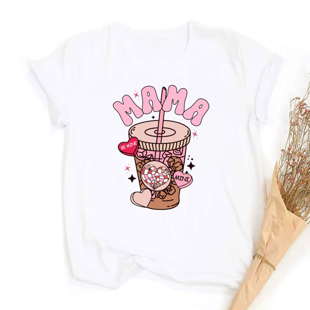 T-shirt imprimé Mama Mini Coffee Milk pour filles