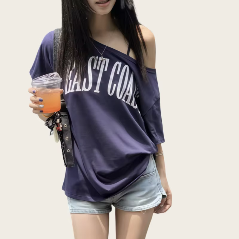 T-shirt à manches courtes de style américain pour femmes