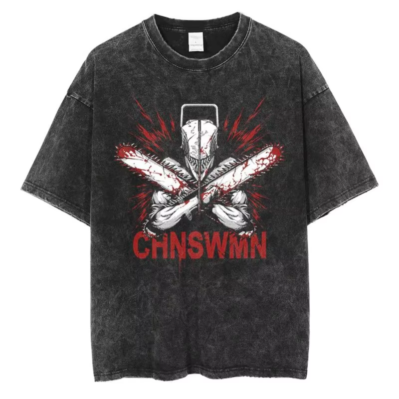 T-shirt vintage en coton délavé pour homme