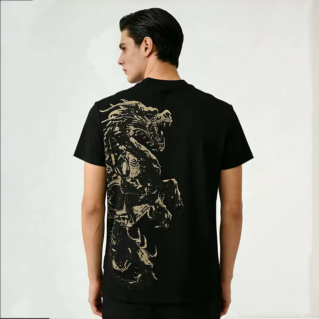 T-shirt homme Alex Plein en coton de luxe à col rond et manches courtes