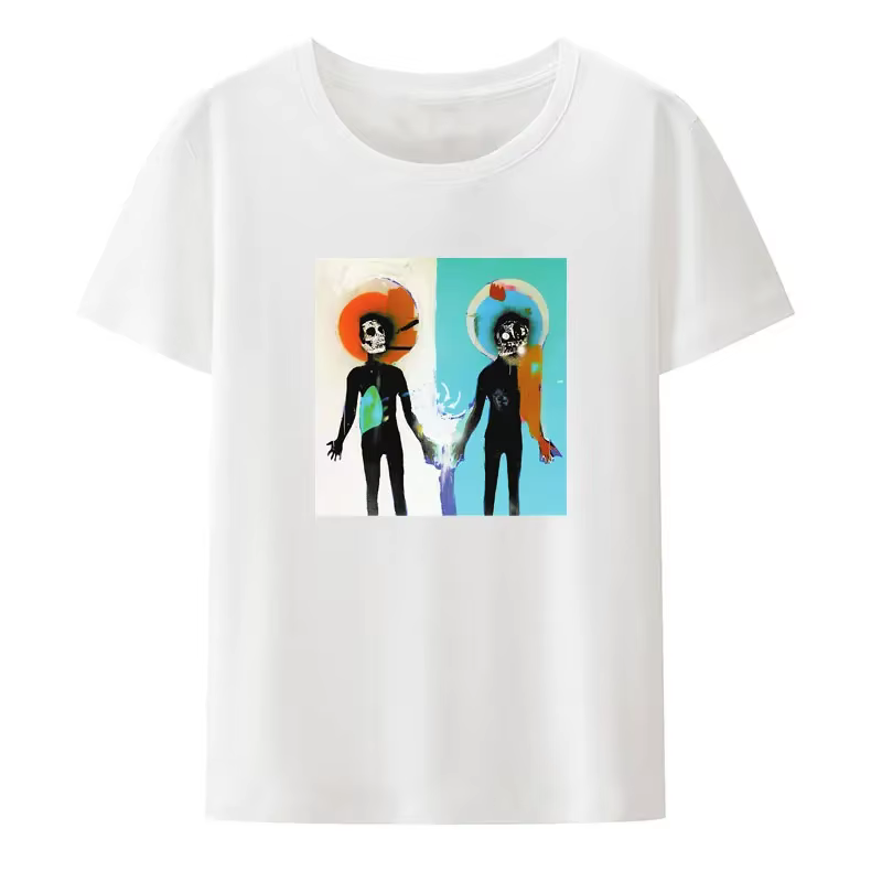 Attaque massive noir blanc imprimé t-shirt créatif Hipster esthétique hauts hommes femmes à manches courtes populaire Punk décontracté Camisetas