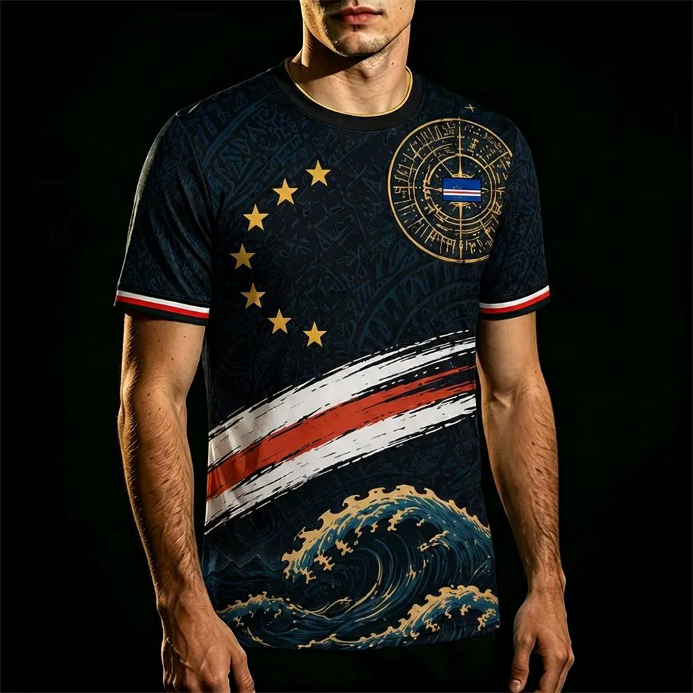 Nouveau T-shirt imprimé drapeau Cap-Vert 2026 pour hommes et femmes