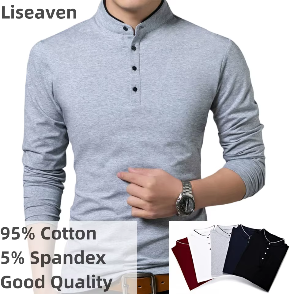 LISEAVEN — Polo à manches longues pour hommes