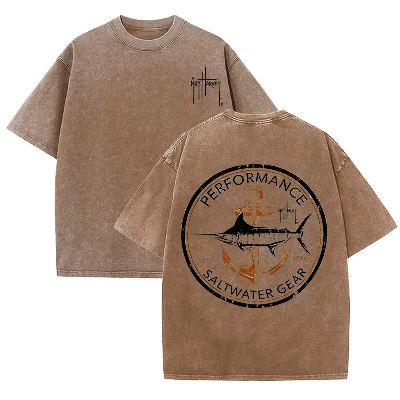 T-shirt à manches courtes en coton lavé pour homme