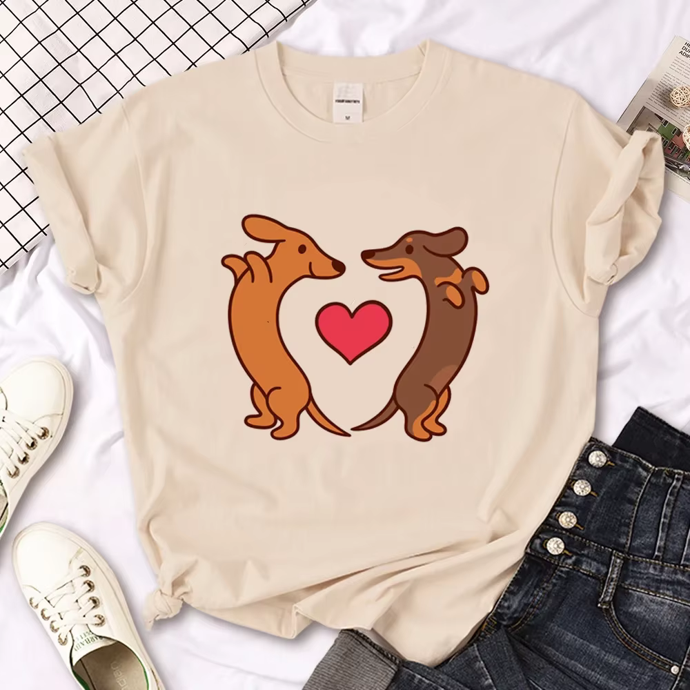 Teckel T-shirts femmes drôle t-shirt femme Streetwear vêtements décontracté hauts