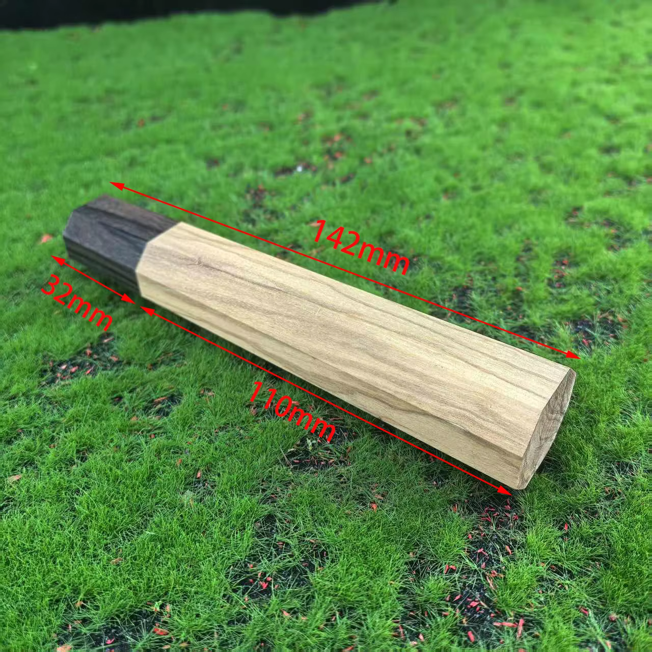 Couteau de cuisine octogonal japonais, manche DIY - Ébène et bois d'olivier assemblés