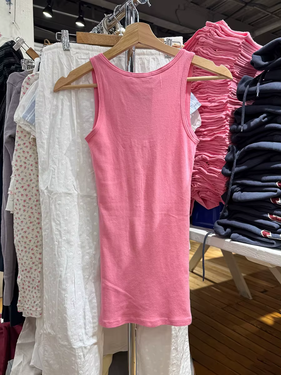 Débardeur basique rose pêche pour femme