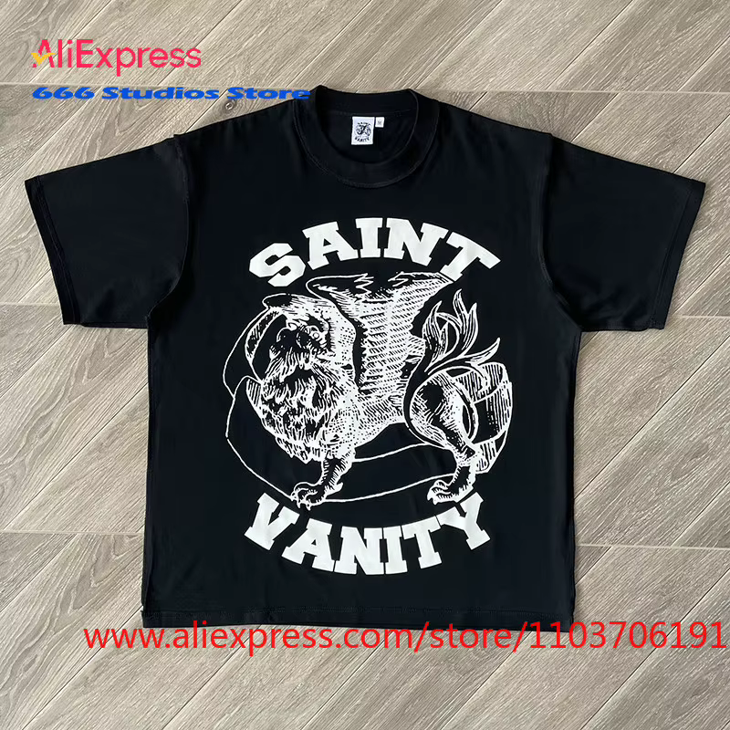 SAINT VANITY T-shirt décontracté à manches courtes avec logo imprimé design Inside-Out SV26TEE28