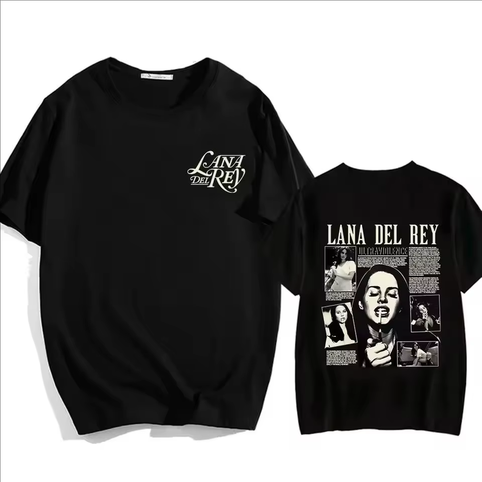 Lana Del Rey chanteur impression T-shirt décontracté ample à manches courtes doux