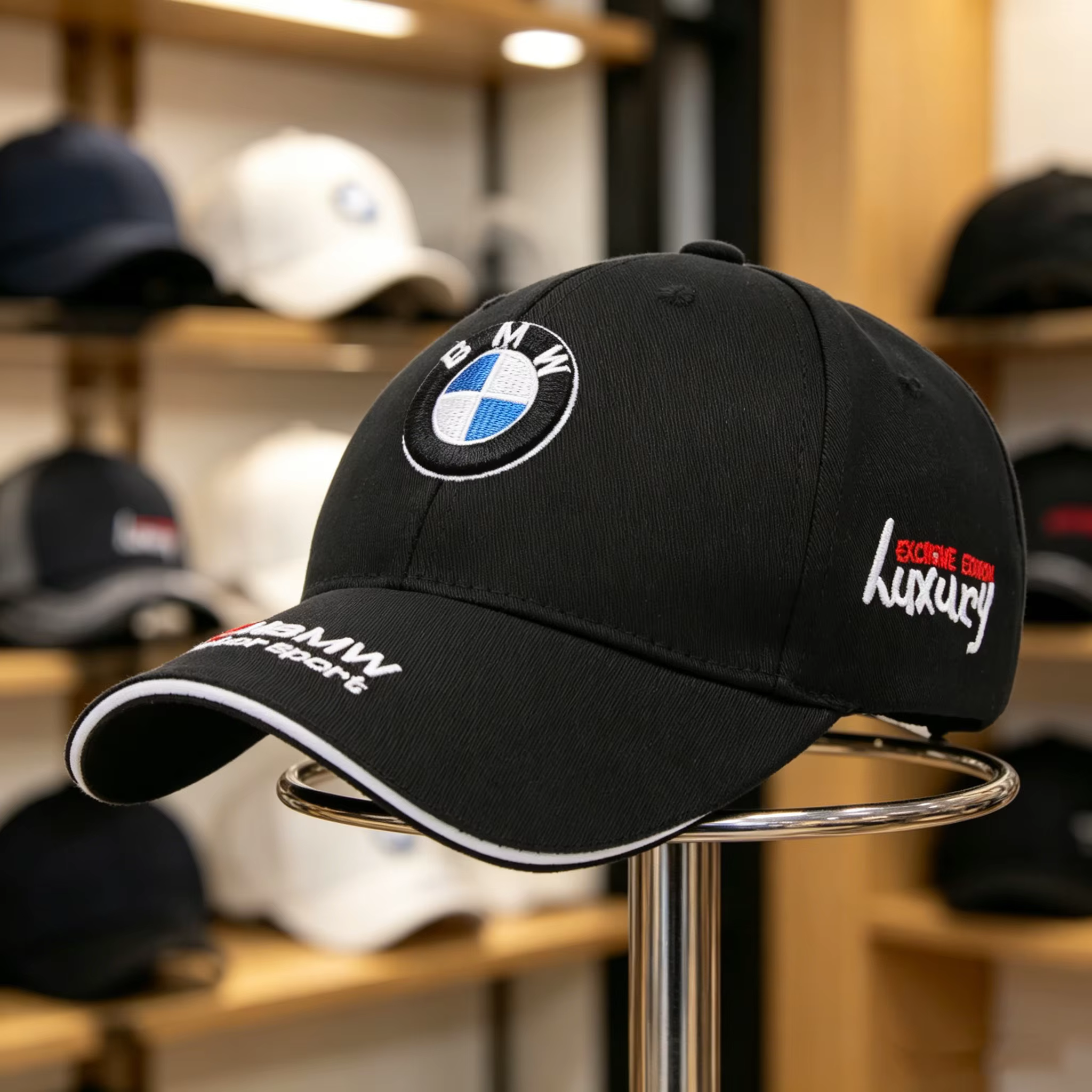 Casquette de baseball brodée avec emblème Motorsport