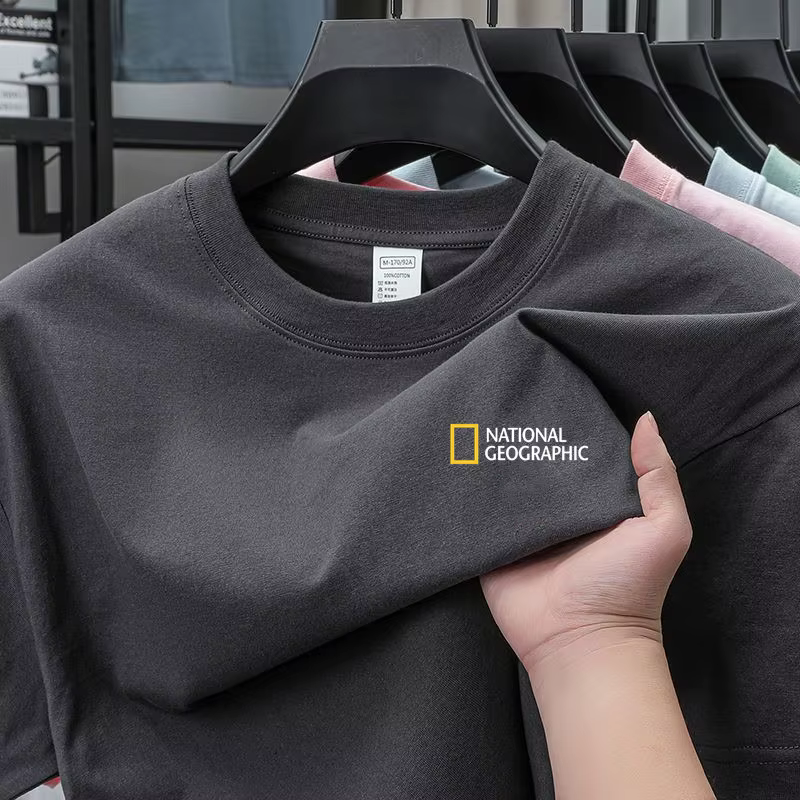 T-shirt 100 % coton National Geographic pour hommes et femmes