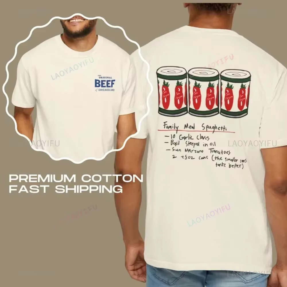 L'ours série TV t-shirt l'origine boeuf de Chicagoland chemise repas de famille Spaghetti Jeremy Allen Fans unisexe