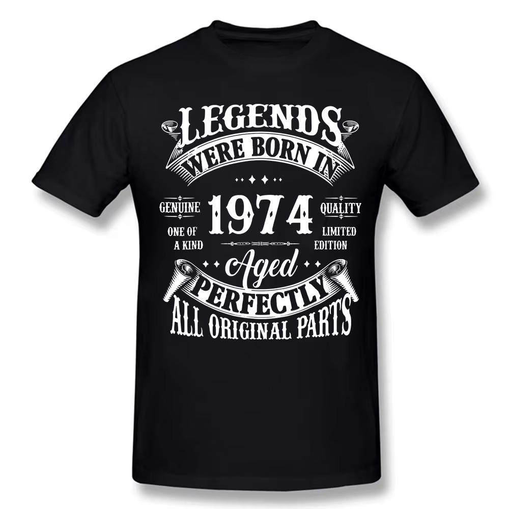 50e anniversaire légendes Vintage né en 1974 50 ans T-shirt Streetwear manches courtes cadeaux été Style