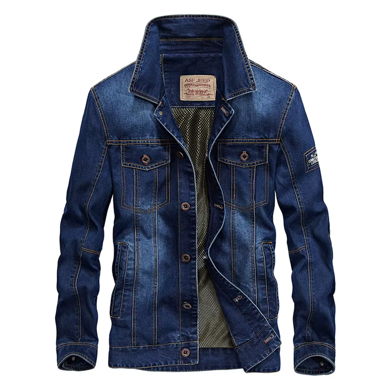 Veste en jean pour hommes, col rabattu, manteau surdimensionné décontracté, printemps automne hiver, Streetwear Vintage, grande taille