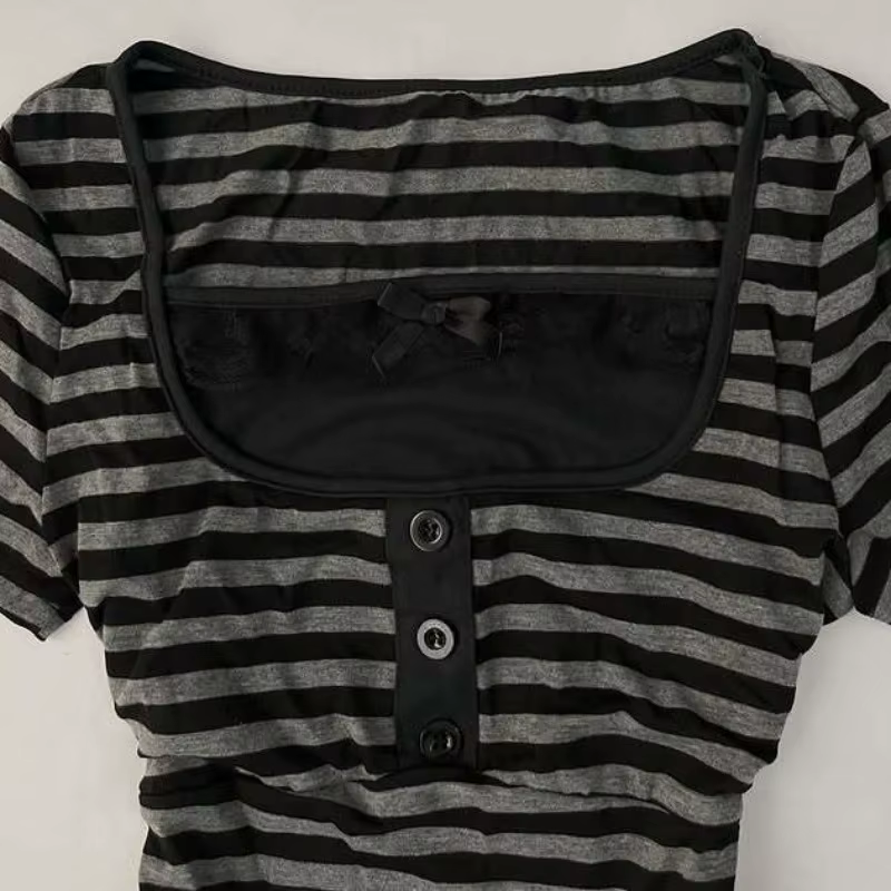 T-shirt vintage slim en dentelle