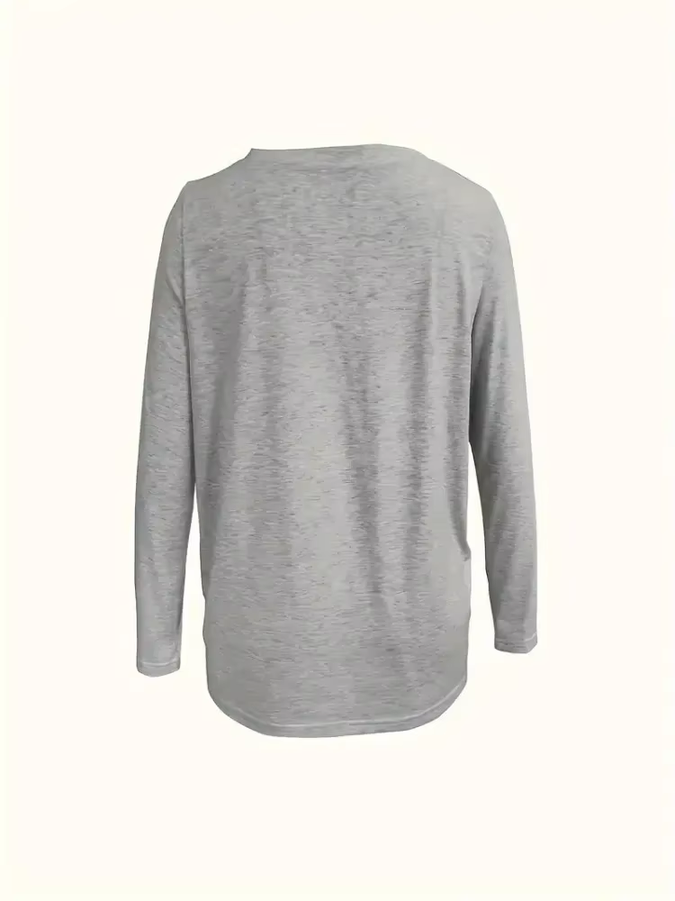 T-shirt uni à col en V pour femme
