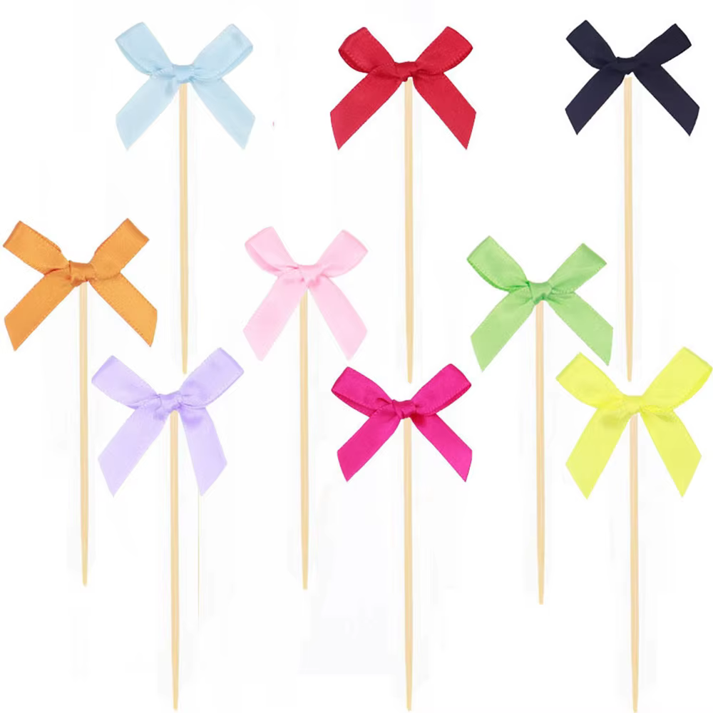 10/20/50 PIÈCES Arc Cupcake Toppers Décorations Rose Noir Arc Desserts Gâteau Topper Fille Anniversaire De Mariage Arc