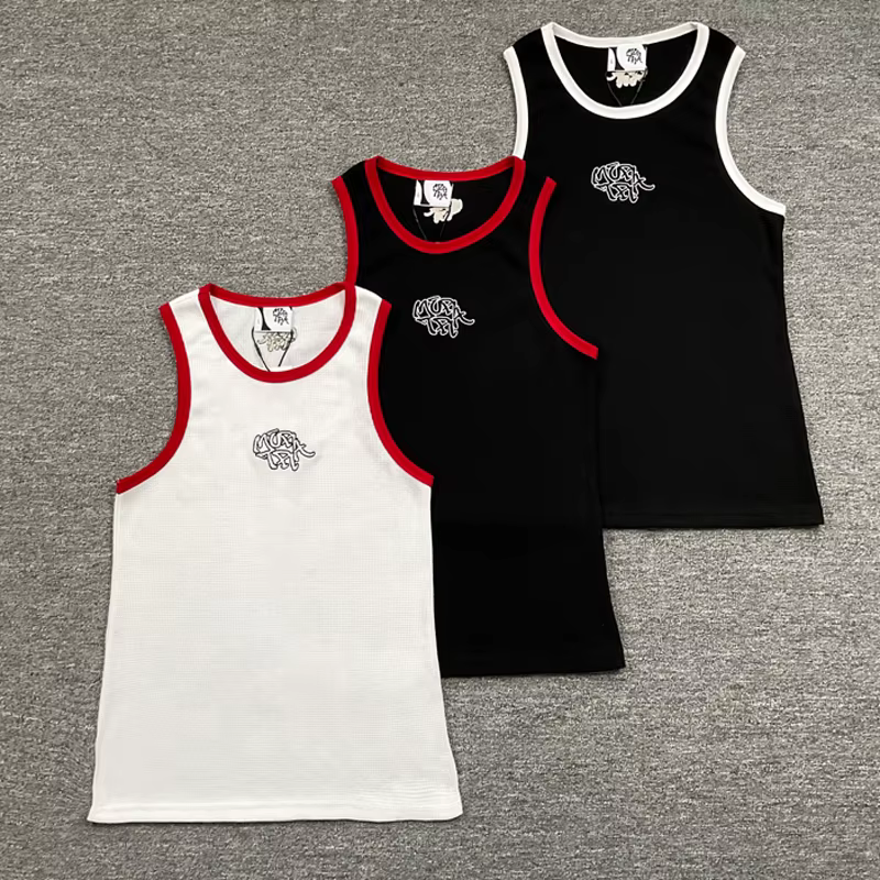 Débardeurs Tendance Été Mertre Streetwear – Gilet Décontracté de Haute Qualité avec Broderie Logo et Motif à la Mode