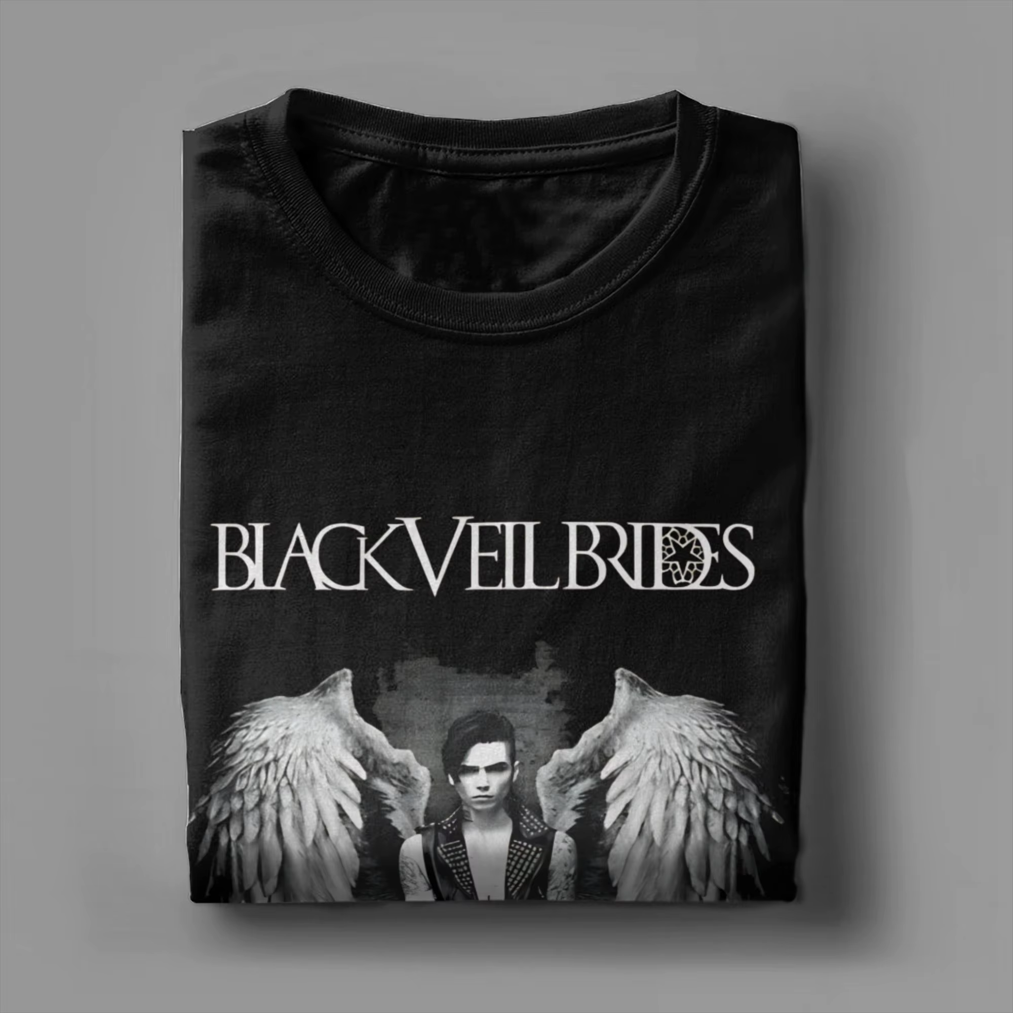 BAND Graphic T-shirt 100% coton B-BLACK VEIL BRIDES Tees Tops pour hommes