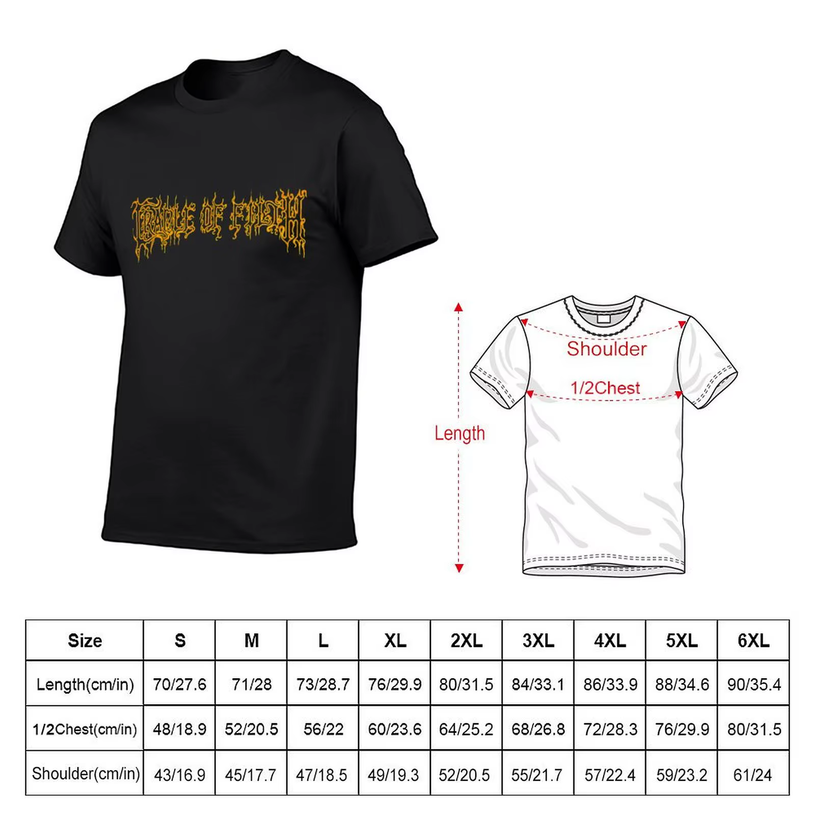 Cradle of Filth-T-shirt graphique pour hommes