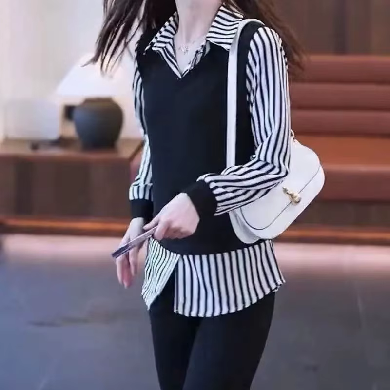 Chemise deux pièces à col POLO pour femmes
