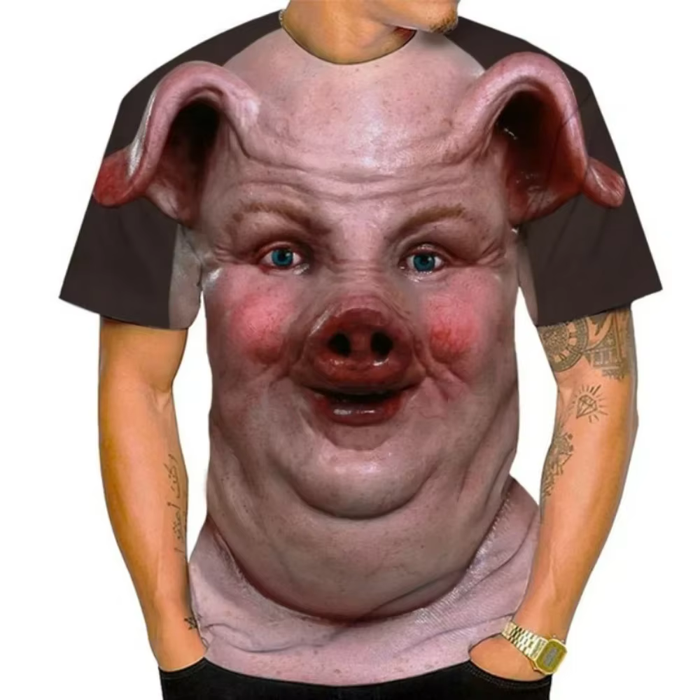 T-shirt graphique imprimé en 3D pour hommes
