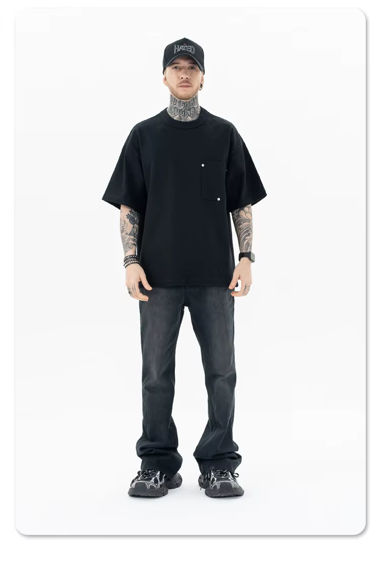 T-Shirt à manches courtes minimaliste de luxe pour hommes 2025 100% coton