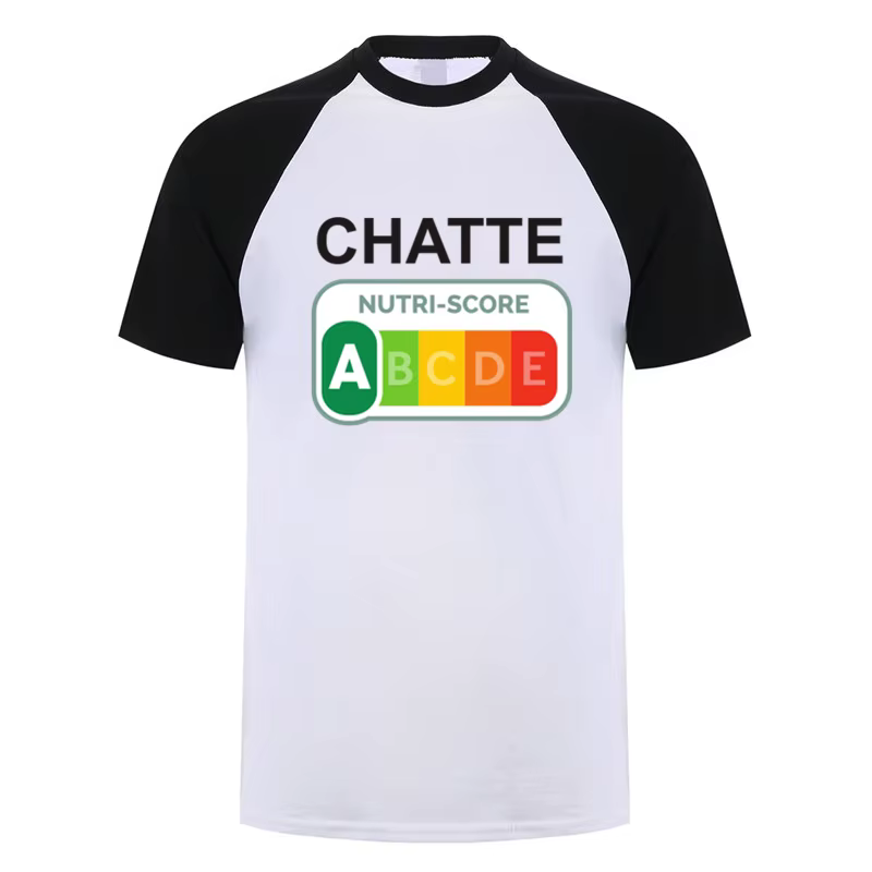 T-shirt drôle Nutri-Score A Chatte Cat Lover pour hommes