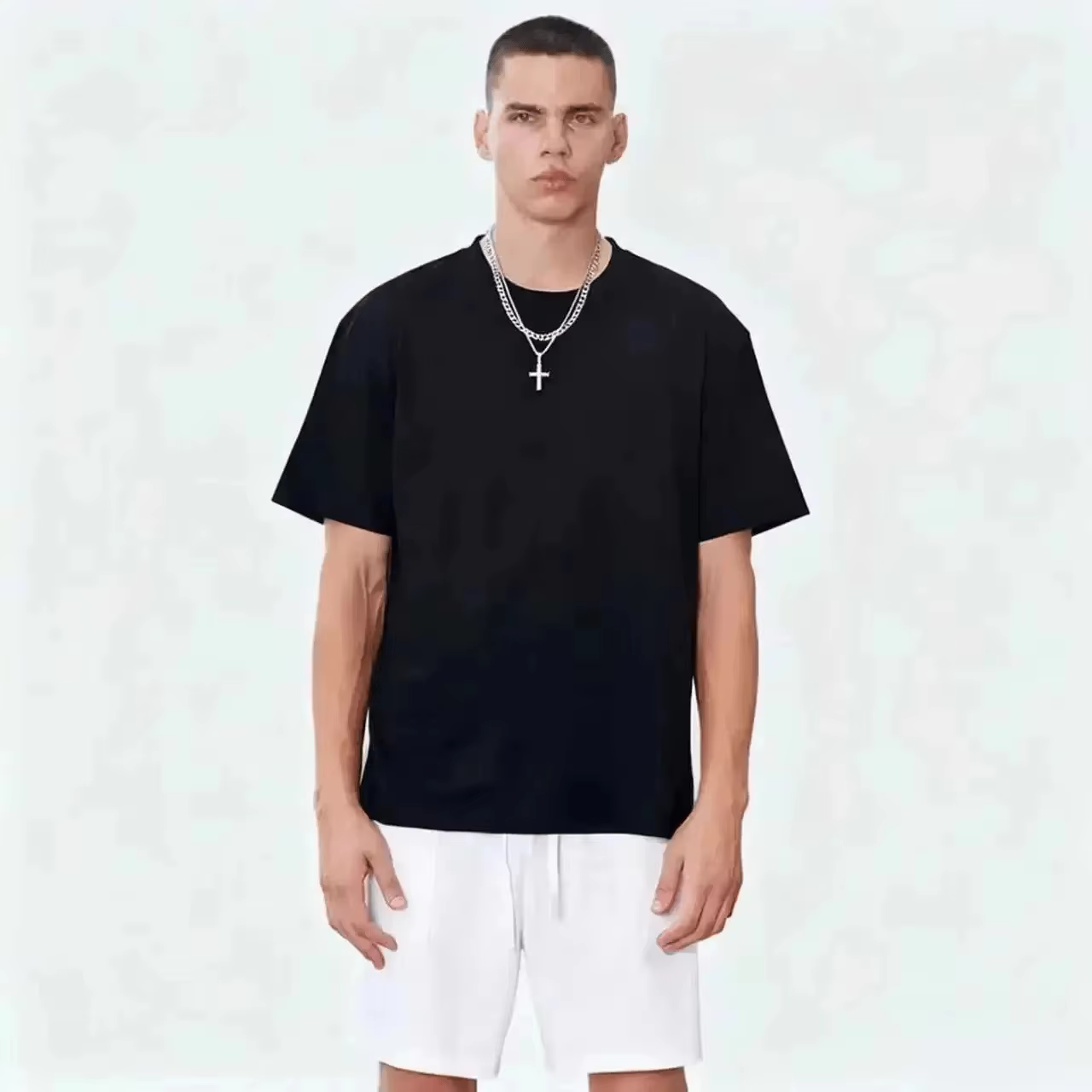 T-shirt à manches courtes et col rond pour hommes