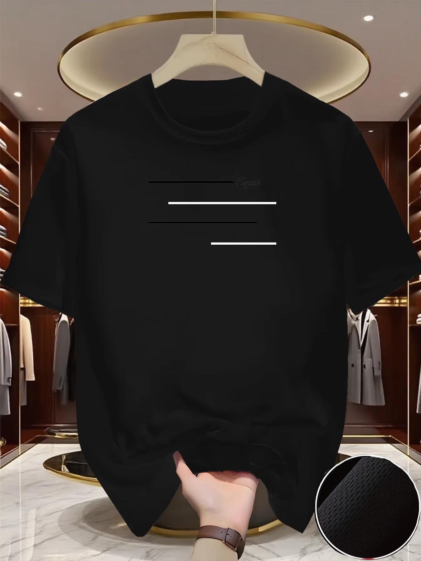 T-shirt de course à col rond pour homme