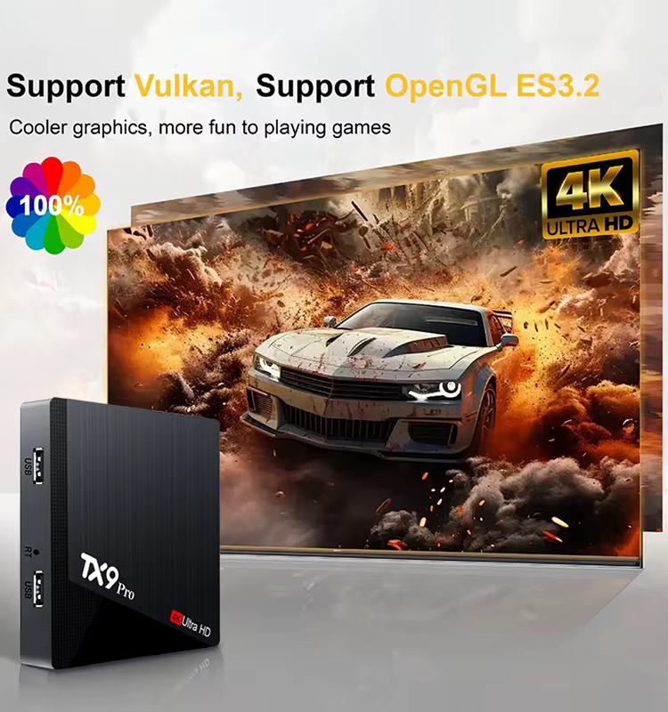 Boîtier IPTV Android 2026 le plus récent 4K 2+16 Go Double WiFi 4G 5G TX9 PRO Boîtier TV intelligent