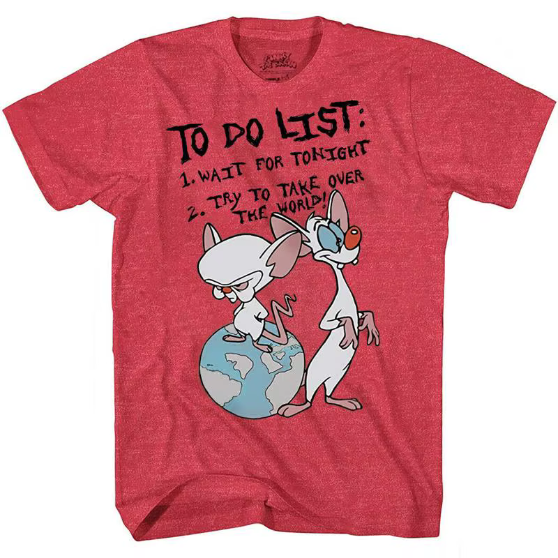 Pinky et le cerveau liste de choses à faire t-shirt