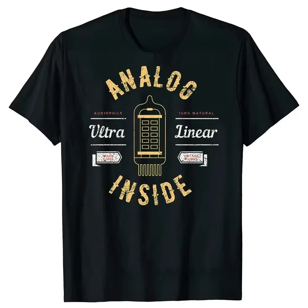 T-shirt rétro VU Watch Analog Electronic Audio Engineer à col rond pour femme