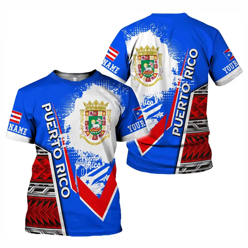 T-shirt graphique drapeau Porto Rico pour hommes